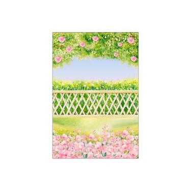 Imagem de Painel De Festa Vertical 1,50 x 2,20 - Jardim Flores Rosas 046 - Via C