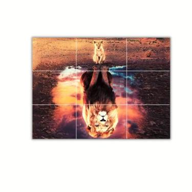 Imagem de Quadro Leão de Judá Mosaico 9 partes - SEVEN ARTS