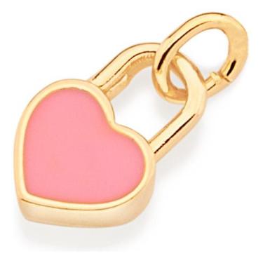 Imagem de Pingente Infantil Cadeado Formato Coração, 542433 - Rommanel, Rosa, un