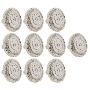 Imagem de Kit com 10 Margaridas Floral 17mm Prata Rodeo West 20887