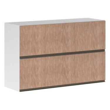 Imagem de Armário Basculante Duplo 120cm 2 Portas Branco Polar - LUCIANE MÓVEIS