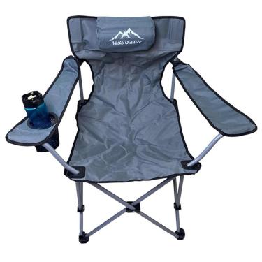 Imagem de Cadeira de Camping Retratil Dobravel Apoio Braço Porta Copo Praia Verao Piquenique Lazer Descanso Viagem Portatil Resistente