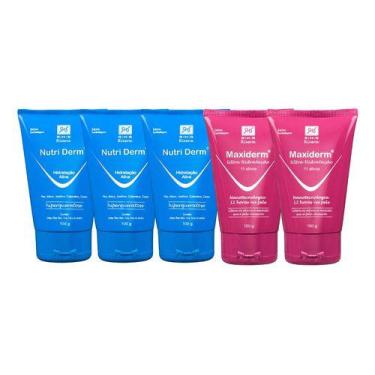Imagem de Kit 3 Cremes Hidratantes Nutri Derm E 2 Maxiderm 100gr - RHR Cosmético
