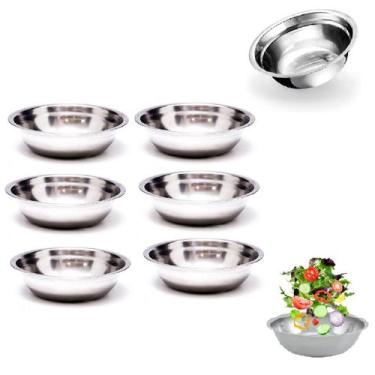 Imagem de 6 Tigelas Bowl em Inox 350ml Pote Sobremesas Pet Cozinha - Chinatown
