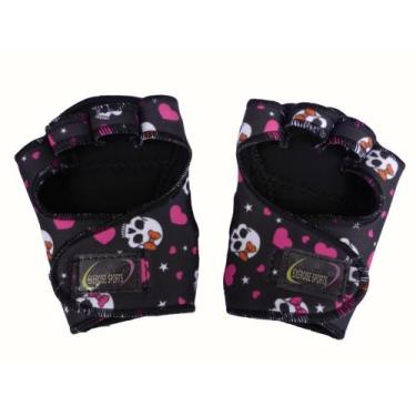 Imagem de Luva para Academia Luva sem Polegar de Neoprene Caveira Preta - Exerci