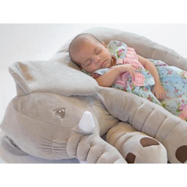 Imagem de Almofada Elefante de Pelúcia Plush 60cm Anti-alérgico - Toybrink, Cinz