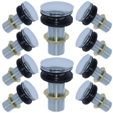 Imagem de Kit 10 Válvula Ralo Click 7/8 Metal P/ Pia e Cuba Cromada - Montelar A