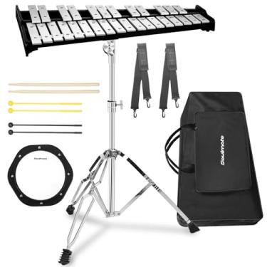 Imagem de Soulmate Kit de sino de xilofone Glockenspiel de 30 notas com almofada de treino de bateria instrumento de percussão profissional para adultos e estudantes iniciantes