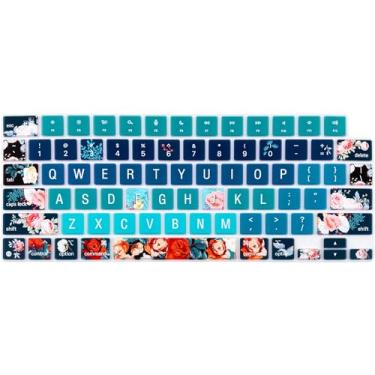 Imagem de WSLUCKO Capa de teclado para MacBook Pro 2021-2024 14''/16 polegadas (modelo: A2442 A2485 A2992 A2779 A2780 A2991 A2918 M1 M2/M3 Pro/Max) e M2 MacBook Air 13,6''. /15" (15") Modelo: A2681 A3113 A2941