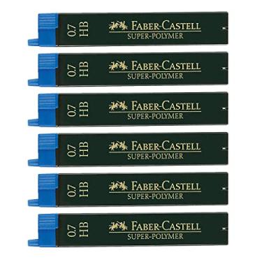 Imagem de Faber-Castell Super Polymer 205039 Conjunto de 6 cabos finos com 12 condutores de dureza HB de 0,7 mm