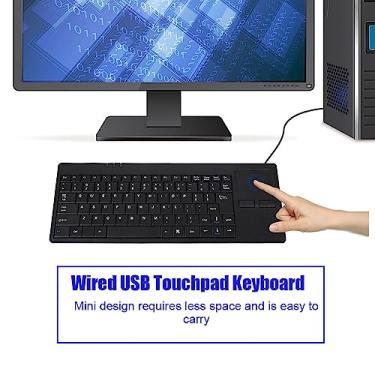 Imagem de Teclado Touchpad Com Fio USB Ultra Slim 86 Teclas Mudo para Mesa de Notebook