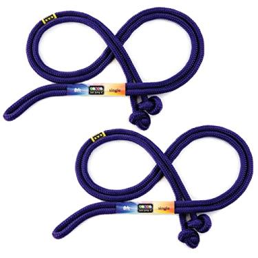 Imagem de Just Jump It Pacote com 2 cordas de pular para os pés de 2,3 m - Equipamento de exercício físico para jovens ao ar livre - Acessórios de ginástica de nylon trançado adequados para crianças - Roxo