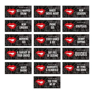 Imagem de Andaz Press Red Lips Redeem For One Naughty Sexy Love Cupons for Him, Her, Husband, Wife, Boyfriend, Girlfriend, Couples Funny Romantic Valentines Day Anniversary Birthday IOU Voucher Cards, pacote