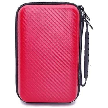 Imagem de Estojo de viagem Hard Shell Diabetic Supplies Kit organizador de teste de diabetes para tiras de teste de açúcar no sangue, medidor de glicose, lancetas, dispositivo de lanceta, medicamentos, pílulas, seringas de insulina, canetas, agulhas (vermelho)