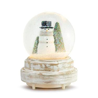 Imagem de DEMDACO Dia de Neve Boneco de Neve Branco Led 6 X 4,25 Resina Musical Globo de Neve Toca Música de Natal Variada