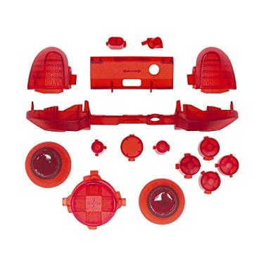 Imagem de Yiootop Full matte Replacement Buttons Set Mod Kits for Xbox Series X/S, Repair parts LB RB LT RT Bumpers Triggers D-pad ABXY Start Back Sync Share Keys for Xbox Series X /S Controller (Clear Red)