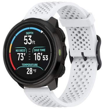 Imagem de Compatível com pulseiras SUUNTO OCEAN, pulseira de silicone de 20 mm, 22 mm com fivela de metal compatível com SUUNTO OCEAN, RACE, RACE S, VERTICAL, 9 PEAK, 9 PEAK PRO, 5 Peak, 3 Smartwatch (branca,