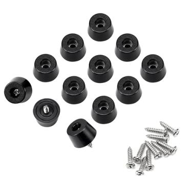 Imagem de PRECIHW Pacote com 12 pés de borracha para tábua de corte com parafusos inoxidáveis, pés de borracha antiderrapantes, almofadas de borracha para móveis, pés de tábua de corte de borracha antiarranhões