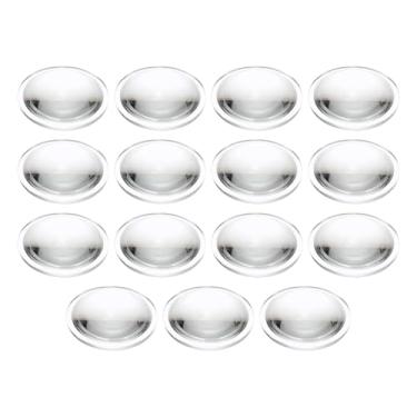 Imagem de PATIKIL Lente convexa plana de 33 mm de diâmetro, 15 unidades de lente condensadora convexa ótica LED acrílica de 8 mm de altura com borda para lanterna, carro, bicicleta, refletor, transparente,