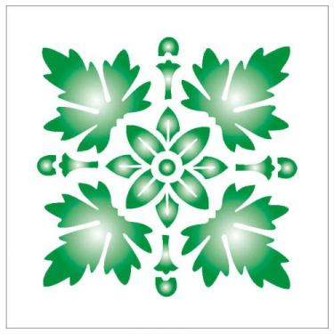 Imagem de Stencil Sp. 10x10 460 Brasao Folhas - OPA