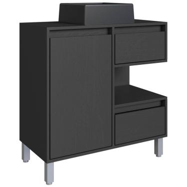 Imagem de Gabinete Suspenso 80 Cm Cuba Preta Bl2001 Grafite Faem Grafite