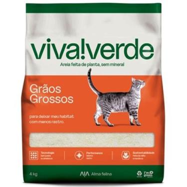 Imagem de Areia Higiênica para Gatos  Viva Verde Grãos Grossos - 4kg -  Petfive
