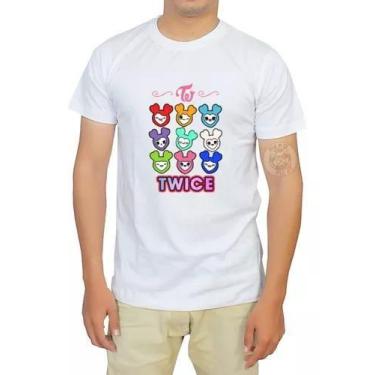 Imagem de Camiseta Masculina Colorida com Estampas de Rostos Twice Kpop - Loja D