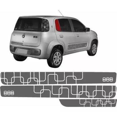 Imagem de Kit Faixa Lateral  Traseira Fiat Uno Vivace 2012 Grafite - Resitank
