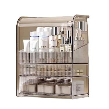 Imagem de CaiOrganizadora de Maquiagem Organizador de maquiagem transparente, organizador de banheiro de 3 camadas para perfumes e maquiagens, cuidados com a pele, produtos de higiene pessoal, rack organizador