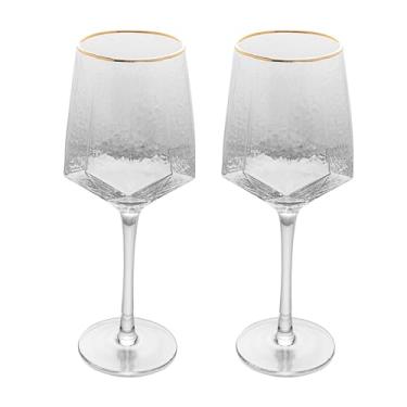 Imagem de WOLFF - Conjunto 2 Taças de Cristal com Fio de Ouro 600ml para Vinho - Modelo Taj