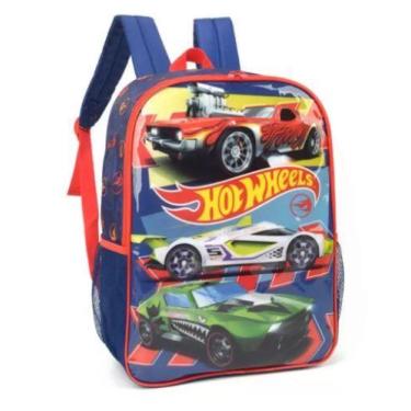 Imagem de Mochila Costas Hot Wheels Original Luxcel Escolar, Azul