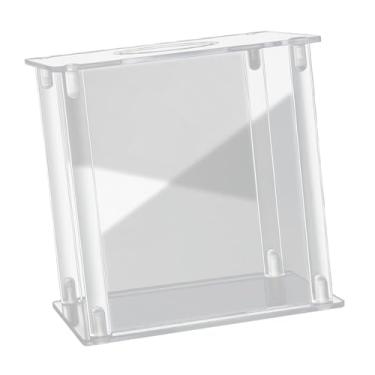 Imagem de Esquirla Exibição de flores de casamento, clara de cartões de casamento de acrílico caixa arranjo de flores para eventos de engajamento decoração de mesa de