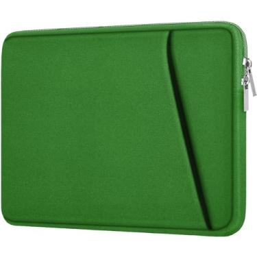 Imagem de Askuko Capa protetora para laptop de 15,6 polegadas, à prova de choque, bolsa portátil para notebook HP, Dell, Asus, Lenovo, com bolso frontal, verde escuro