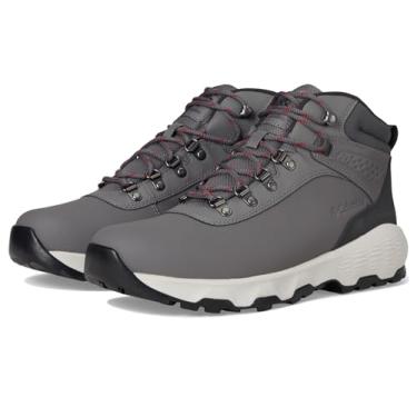 Imagem de Columbia Newton Wander Tênis masculino de couro para caminhada, Cinza urbano/vermelho montanha, 47