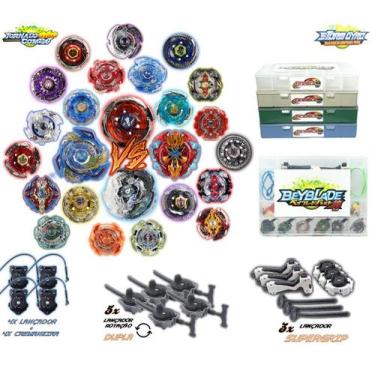 Imagem de Kit 8 Beyblade Burst + 4 Beyblade Led 12 Lançador + Maleta Beyblade - 