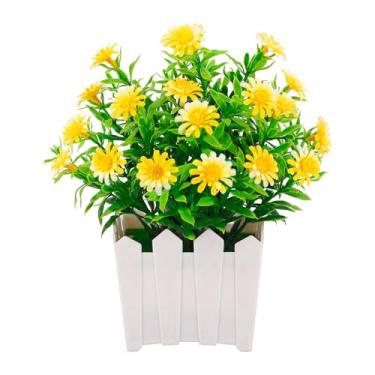 Imagem de Segreto Flores artificiais, vasos de plantas falsas, flores em vaso, plantação de girassol falso para arranjos de casamento, decoração de casa, escritório, banheiro, decoração de mesa de jantar