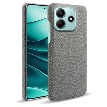 Imagem de Capa para Xiaomi Redmi Note 14 5G,Capa desenhada em lona,Case Protetora Ultrafina com Empunhadura Macia,Design em Tecido Antichoque e Antiarranhões-Gray