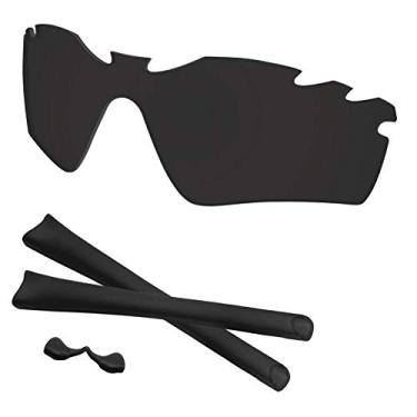 Imagem de Predrox Lentes Radar Path e kits de borracha de substituição para óculos de sol Oakley polarizados, Preto escuro ventilado, 0