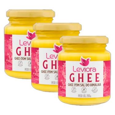 Imagem de Kit 3X: Manteiga Ghee com Sal do Himalaia Sem Lactose Leviora 200g