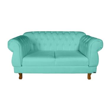 Imagem de Sofá Chesterfield Elisabeth 2 Lugares 1.50M Suede Aqua/ sala de estar, decoração, luxo, recepção
