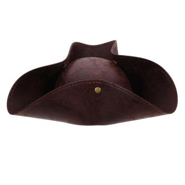 Imagem de Chapéu pirata Tricorne nolitoy de couro sintético para café de Halloween
