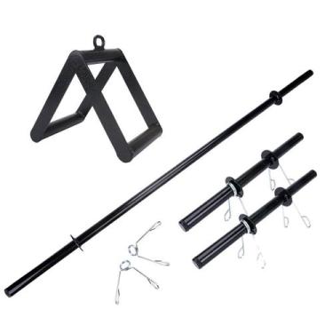 Imagem de Kit Academia Completa Barras + Presilha + Puxador Triângulo - Zuí Bras