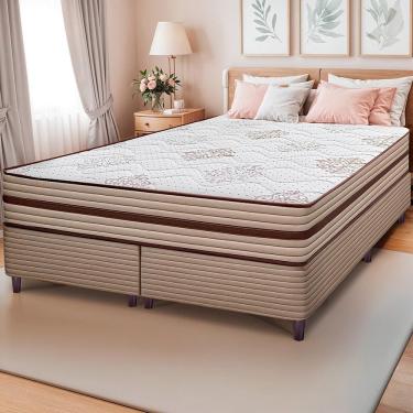 Imagem de Cama Box Queen Size Bipartida Cama InBox Livity com Molas Ensacadas e Espuma D26 24x158x198cm – Bege