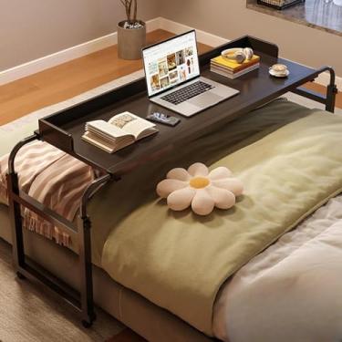 Imagem de Mesa de cama, mesa com rodinhas para laptop, sobrecama, mesa com rodas, suporte sobre a cama, sofá, casa, mesa de leitura, café da manhã
