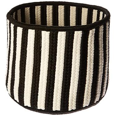 Imagem de Cesta de armazenamento listrada Baja BJ03A012X010, 30,5 x 30,5 x 25,4 cm, preta