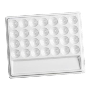 Imagem de Colaxi Paleta de tinta 28 poço 728x591 polegh Bandeja de mistura de cor branca retangular para profissionais de artesanato de artesão tintas a óleo, Sem Tampa