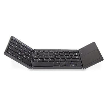 Imagem de Mini Teclado Dobrável Bluetooth Com Touchpad Sem Fio Abnt Ç - BDNET