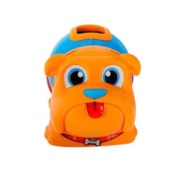 Imagem de Brinquedo Educativo Cachorro Didático para Encaixar Peças, Laranja e Azul, Cofrinho Infantil, WD