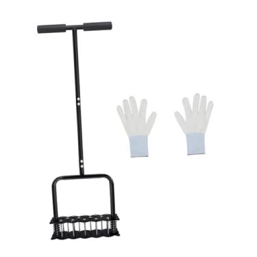Imagem de Generic Ferramenta de aeração do aerador do gramado com 14 picos de pé de largura de largura Placa de largura Aerador de grama robusta multiuso com luvas