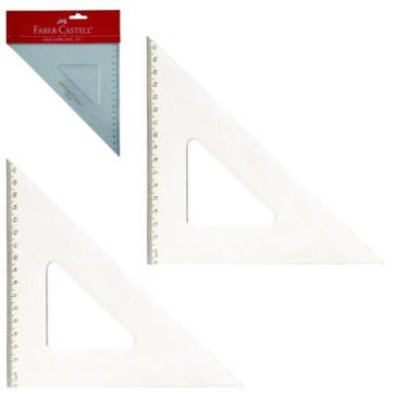 Imagem de Kit 2 Esquadro em Acrílico 45º 17cm escolar - Faber Castel